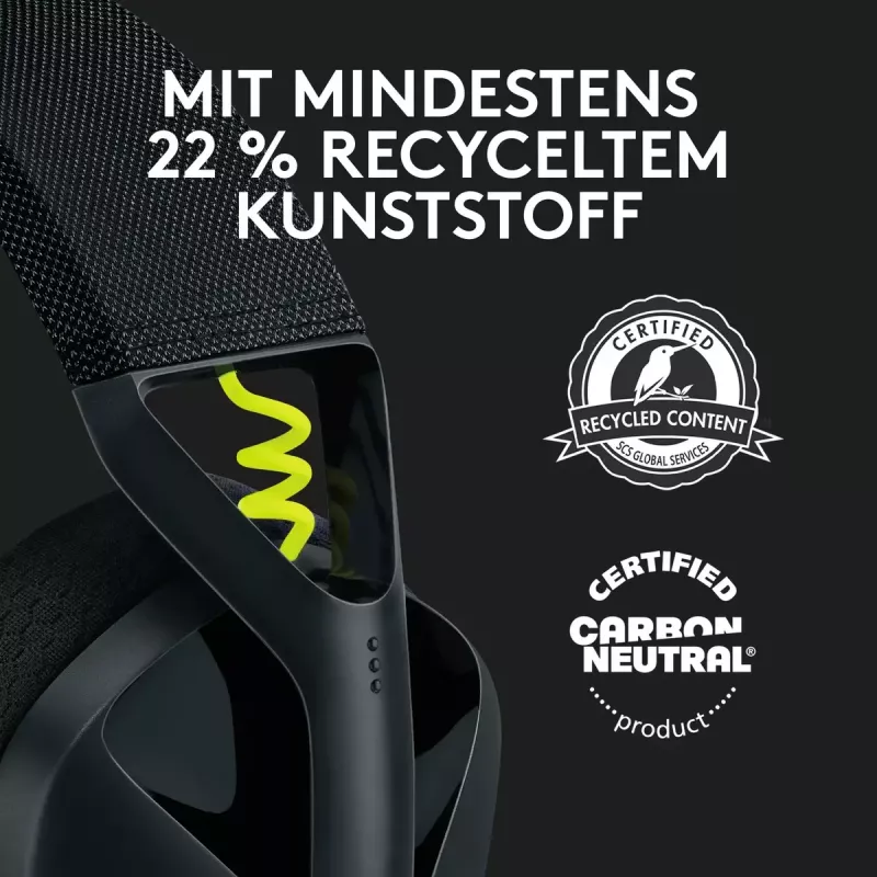 LOGITECH G435 Lightspeed belaidžiai žaidimų ausinės – juodos