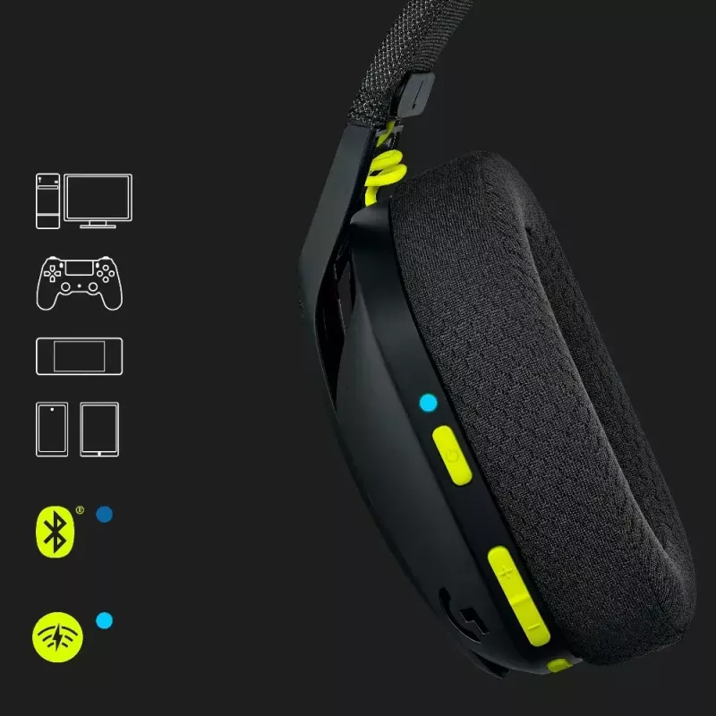 LOGITECH G435 Lightspeed belaidžiai žaidimų ausinės – juodos