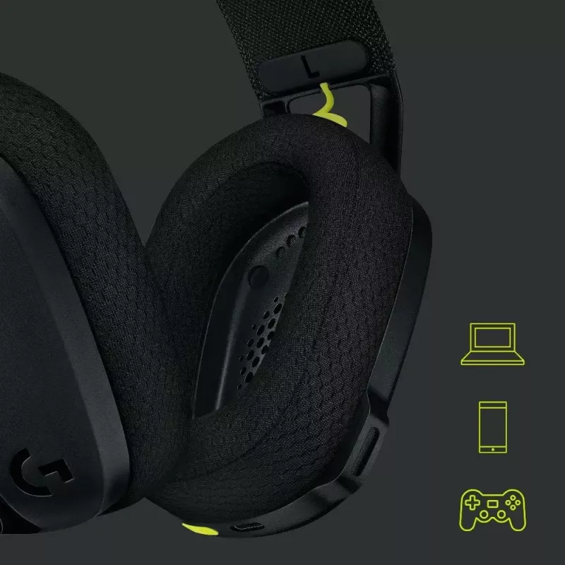 LOGITECH G435 Lightspeed belaidžiai žaidimų ausinės – juodos
