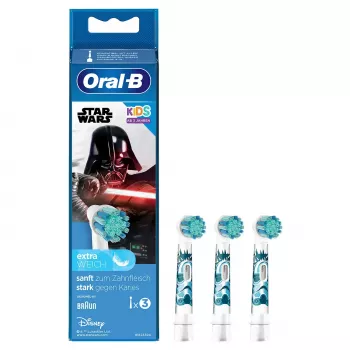 Dantų šepetėlio galvutės Oral-B Kids Star Wars 3 vnt. Baltos, itin minkštos