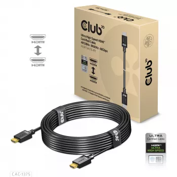 CLUB3D Ultra High Speed HDMI™ Sertifikuotas Laidas 4K120Hz 8K60Hz 48Gbps M/M 5m/16.4ft