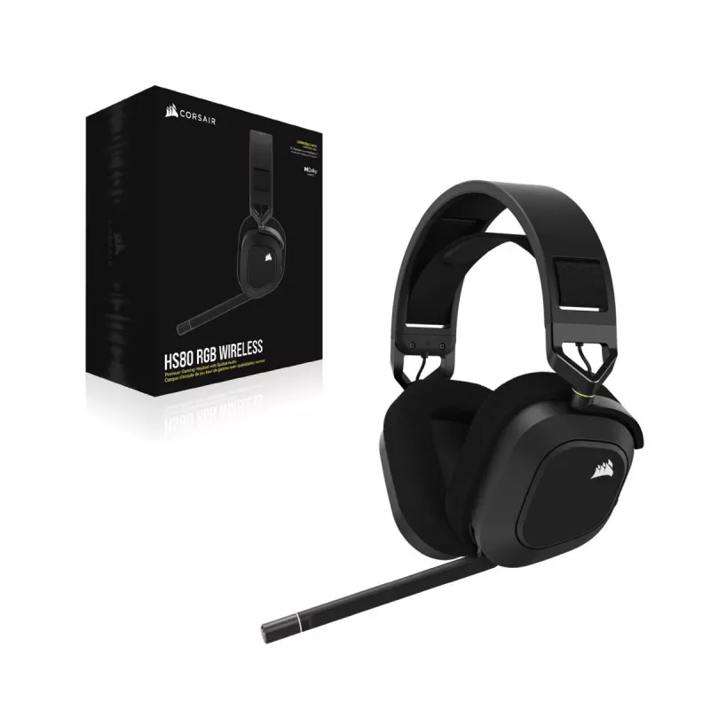 CORSAIR Gaming ausinės HS80 - belaidės - anglies