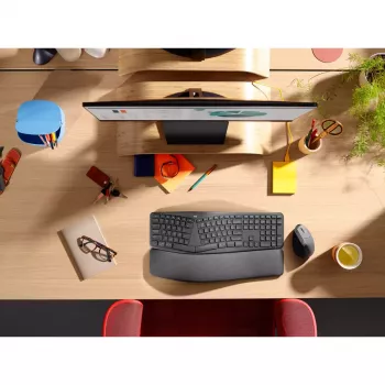 LOGITECH Ergo K860 – belaidė split klaviatūra verslui, Graphite, Qwerty Pan Nordic