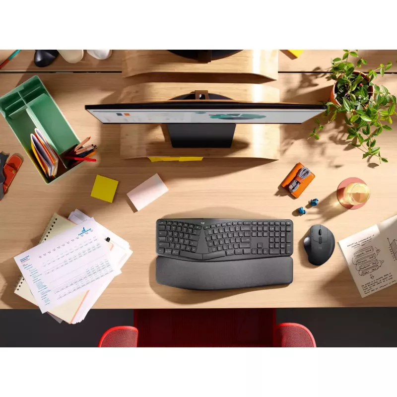 LOGITECH Ergo K860 – belaidė split klaviatūra verslui, Graphite, Qwerty Pan Nordic