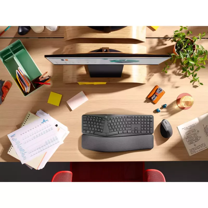 LOGITECH Ergo K860 – belaidė split klaviatūra verslui, Graphite, Qwerty Pan Nordic