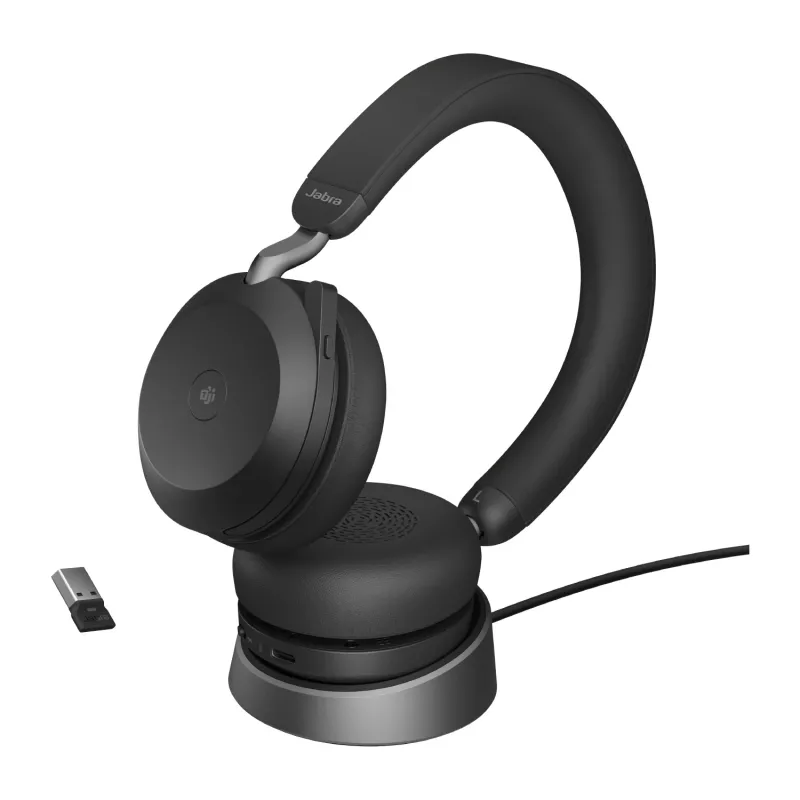 Jabra Evolve2 75 - USB-A MS Teams su stovo stovu - Juoda