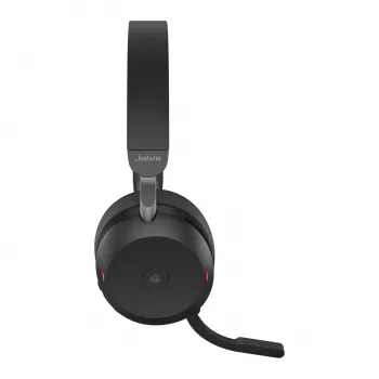 Jabra Evolve2 75 - USB-C MS Teams su stovu - juoda, laidinis ir belaidis, pokalbiams/muzikai, 20 - 20000 Hz, 197 g, ausinės, juoda