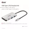 CLUB3D CSV-1543 USB Gen2 Type-C PD įkrovimo stotelė į 2x Type-C 10G ir 2x USB Type-A 10G prievadus