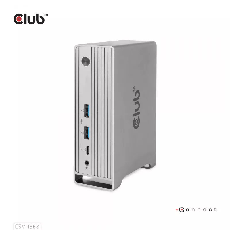 Docking stotelė CLUB3D CSV-1568 metalinis korpusas USB Gen2 Type-C USB Gen2 Type-A HDMI DP VGA RJ45 120W