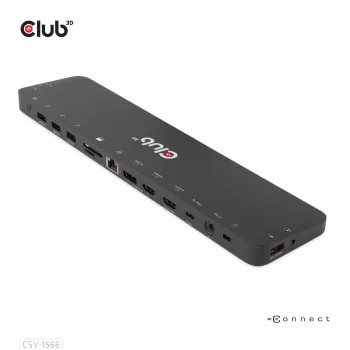 CLUB3D CSV-1566 USB Gen1 Type-C Triple Display Dock su 120 W maitinimo adapteriu