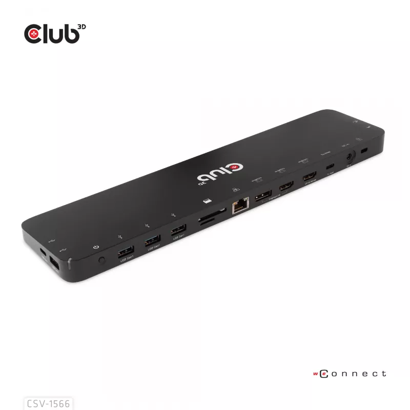 CLUB3D CSV-1566 USB Gen1 Type-C Triple Display Dock su 120 W maitinimo adapteriu