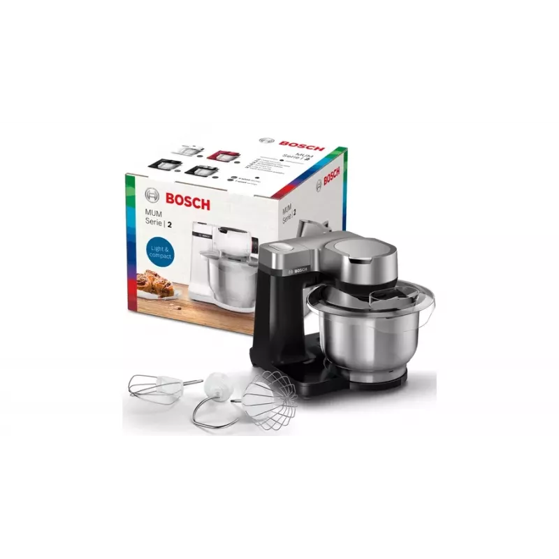 Bosch Serie 2 MUMS2VM00 virtuvinis kombainas 900 W 3,8 L juodas, sidabrinis