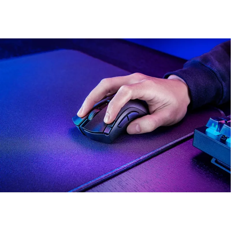Žaidimų pelė Razer DeathAdder V2 X HyperSpeed – dešinei rankai, belaidė 2.4 GHz/Bluetooth, 14 000 DPI, 7 mygtukai, AA baterija, 103 g, juoda