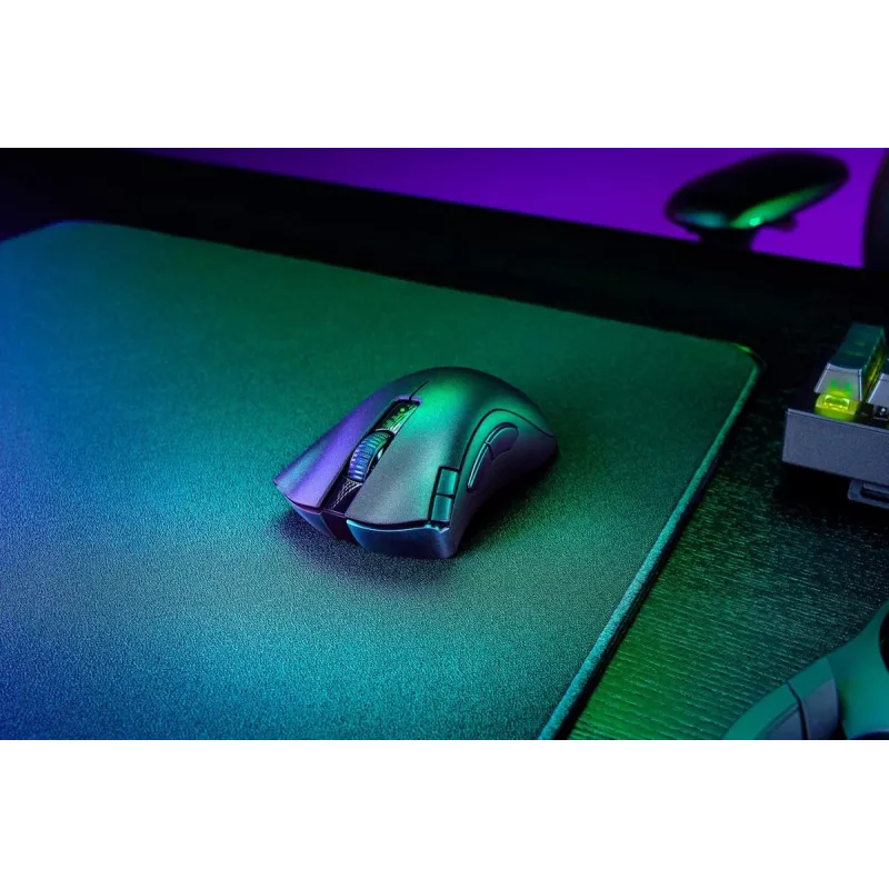 Žaidimų pelė Razer DeathAdder V2 X HyperSpeed – dešinei rankai, belaidė 2.4 GHz/Bluetooth, 14 000 DPI, 7 mygtukai, AA baterija, 103 g, juoda