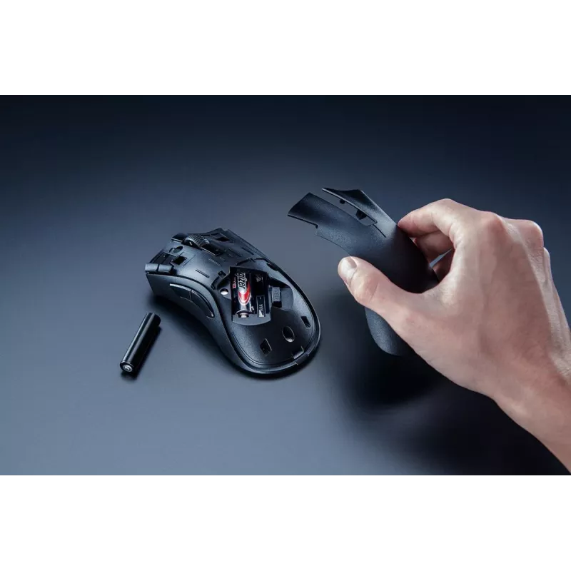 Žaidimų pelė Razer DeathAdder V2 X HyperSpeed – dešinei rankai, belaidė 2.4 GHz/Bluetooth, 14 000 DPI, 7 mygtukai, AA baterija, 103 g, juoda