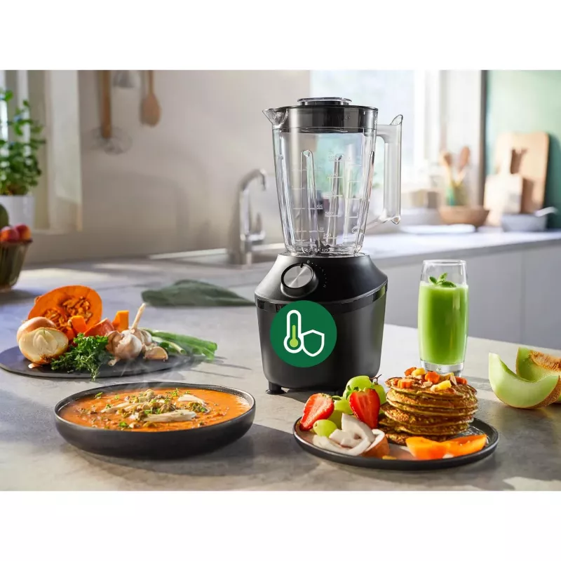 Philips 3000 serijos HR2191/01 blenderis 2 L stalinis blenderis 600 W juodas, permatomas
