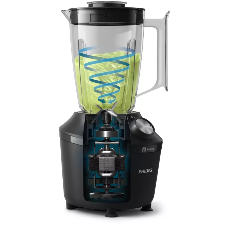 Philips 3000 serijos HR2191/01 blenderis 2 L stalinis blenderis 600 W juodas, permatomas