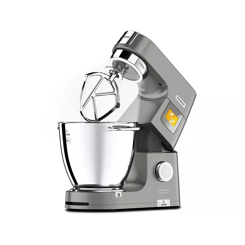 Kenwood KWL90.004SI Titanium Chef Patissier XL stovimas maišytuvas – 1400 W, 7 L nerūdijančio plieno dubuo, lietimui jautrus valdymas, įmontuotos svarstyklės, sidabrinis