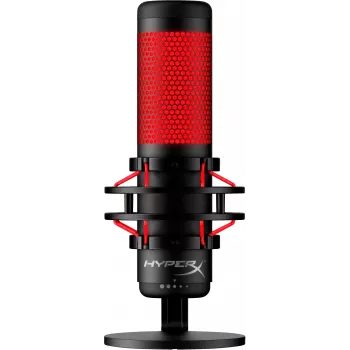 HyperX QuadCast USB mikrofonas (juodas-raudonas) - raudonas apšvietimas