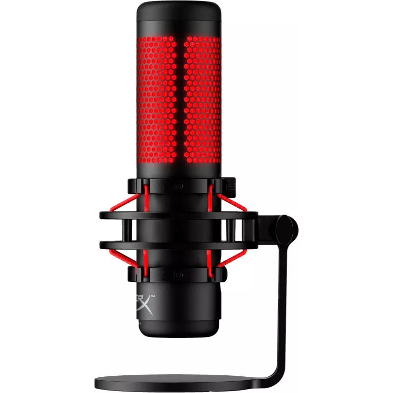 HyperX QuadCast USB mikrofonas (juodas-raudonas) - raudonas apšvietimas