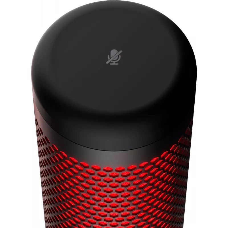 HyperX QuadCast USB mikrofonas (juodas-raudonas) - raudonas apšvietimas