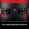 HyperX QuadCast USB mikrofonas (juodas-raudonas) - raudonas apšvietimas
