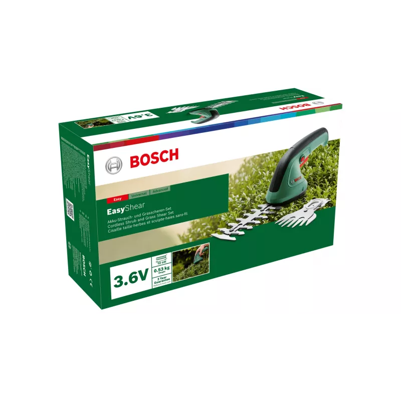 Bosch Easy Shear belaidė žoliapjovė 8 cm 3.6 V Ličio jonų (Li-Ion) Juoda, Žalia
