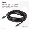 Club 3D CAC-1538 USB-C į USB-A aktyvus kabelis, USB 3.2 Gen1 5 Gbps, kištukas/lizdas, 10 m, juodos spalvos