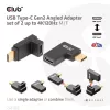 USB-C Gen2 kampinis adapterių rinkinys 2 vnt. CLUB3D CAC-1528 – USB-C į USB-C, palaiko 4K@120Hz