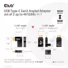 USB-C Gen2 kampinis adapterių rinkinys 2 vnt. CLUB3D CAC-1528 – USB-C į USB-C, palaiko 4K@120Hz