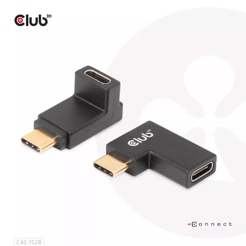 USB-C Gen2 kampinis adapterių rinkinys 2 vnt. CLUB3D CAC-1528 – USB-C į USB-C, palaiko 4K@120Hz