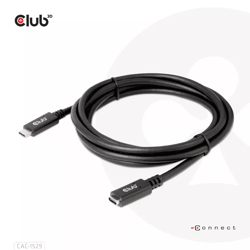 CLUB3D USB Gen1 tipo C ilginimo kabelis 5Gbps 60W(20V/3A) 4K60Hz M/F 2m