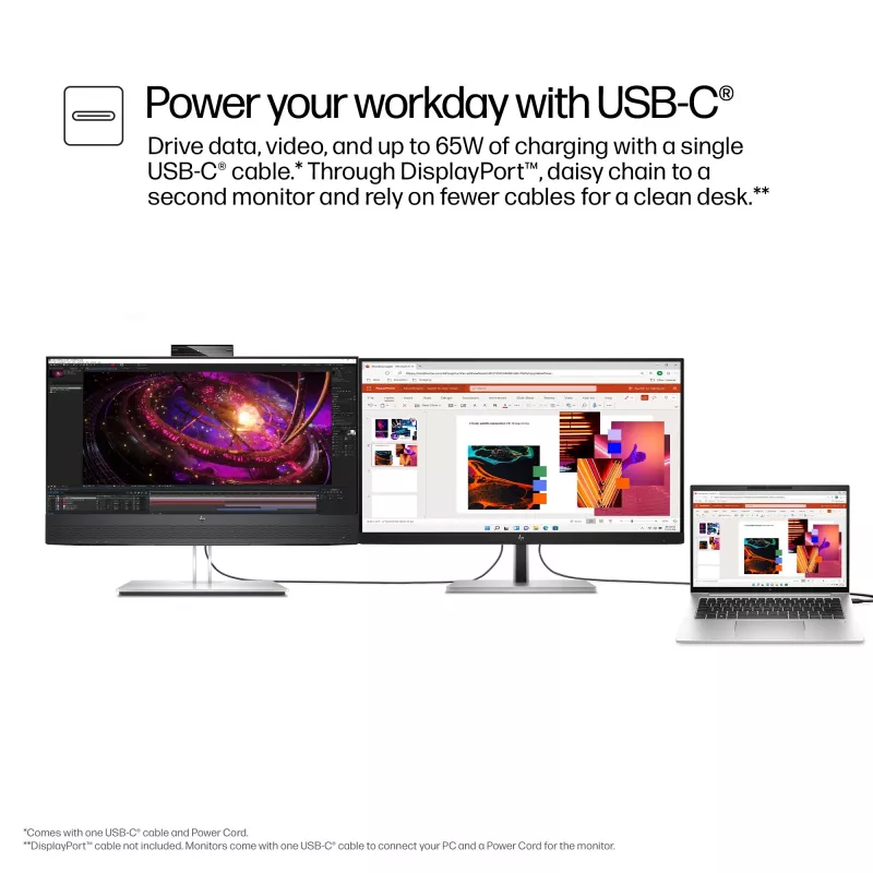 HP E24m G4 FHD USB-C konferencinis monitorius, 60,5 cm (23,8 col.), 1920 x 1080 pikselių, Full HD, LCD, 5 ms, juodas