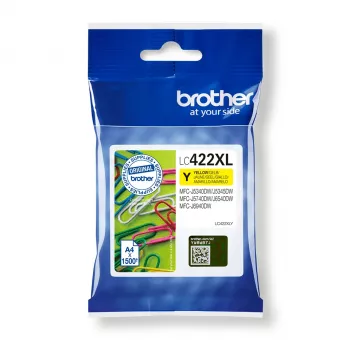 Brother LC-422XLY geltona didelės talpos rašalo kasetė, originali, 1 vnt.