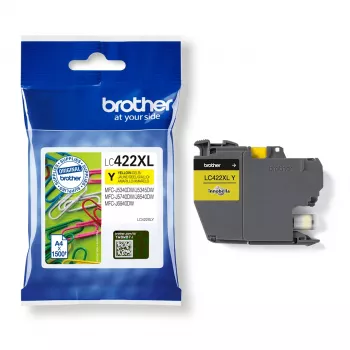 Brother LC-422XLY geltona didelės talpos rašalo kasetė, originali, 1 vnt.