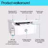 Daugiafunkcinis lazerinis spausdintuvas HP LaserJet MFP M140w — nespalvotas, 20 ppm, 600×600 DPI, A4, Wi‑Fi, Ethernet, baltas