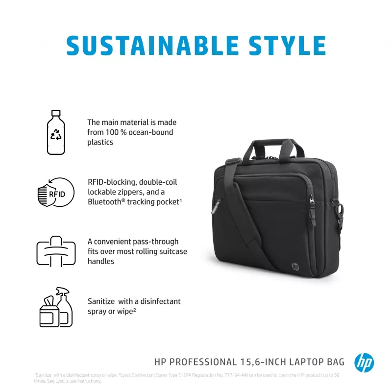 Dėklas nešiojamam kompiuteriui HP Professional 15,6 col. portfelis monochromatinis