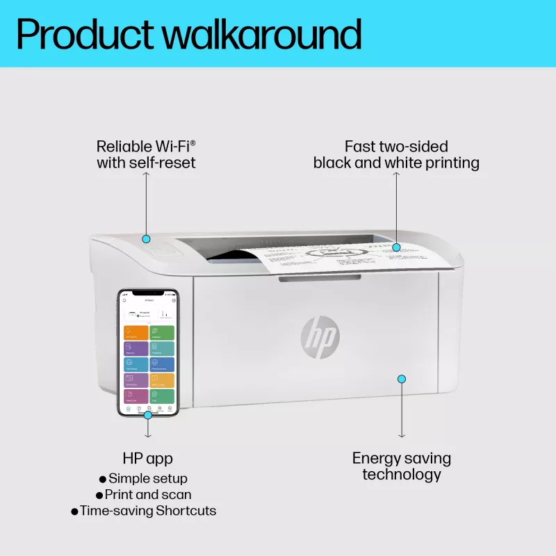 HP LaserJet M110w spausdintuvas, lazerinis, 600 x 600 DPI, A4, 20 ppm, belaidis, baltas