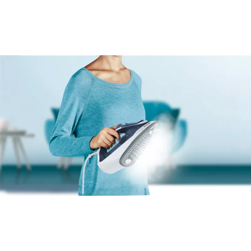Tefal Express Steam FV2837 sausas ir garinis lygintuvas, Cerilium padas, 2400 W, mėlyna, pilka, balta