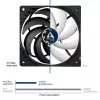 ARCTIC P12 Slim PWM PST slėgiui optimizuotas 120 mm PWM ventiliatorius su integruotu Y laidu