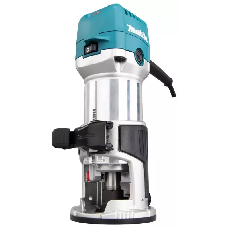 Maršrutizatorius Makita RT0702CX2J — 710 W, 10 000–34 000 aps./min., 8 mm įvorė, 0–40 mm gylis, 1,8 kg
