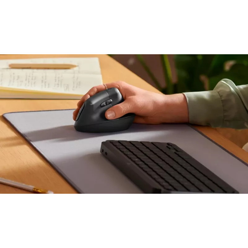 LOGITECH Lift vertikali ergonominė pelė – dešinei rankai – belaidė – grafito juoda
