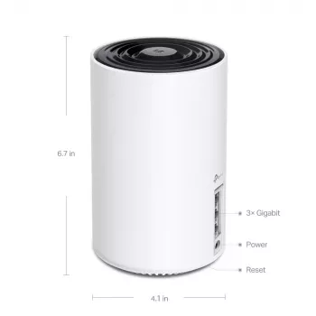 TP-Link Deco XE75 AXE5400 belaidžio tinklo maršrutizatorius, „Wi-Fi 6E“ sistema, trijų juostų 2.4/5/6 GHz, aprėptis iki 670 m², 3× LAN, 4 vidinės antenos