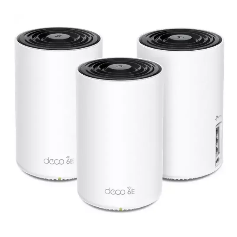 TP-Link Deco XE75 AXE5400 belaidžio tinklo maršrutizatorius, „Wi-Fi 6E“ sistema, trijų juostų 2.4/5/6 GHz, aprėptis iki 670 m², 3× LAN, 4 vidinės antenos