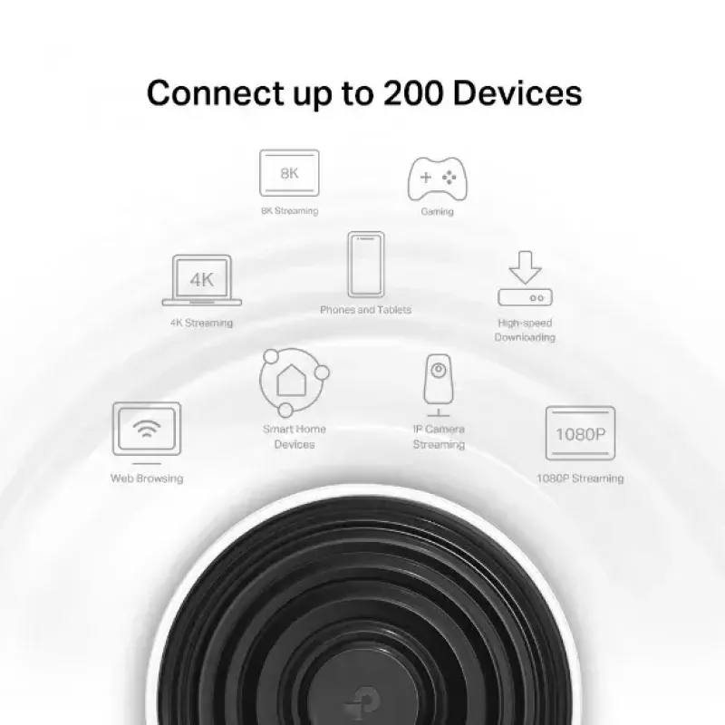 TP-Link Deco XE75 AXE5400 belaidžio tinklo maršrutizatorius, „Wi-Fi 6E“ sistema, trijų juostų 2.4/5/6 GHz, aprėptis iki 670 m², 3× LAN, 4 vidinės antenos