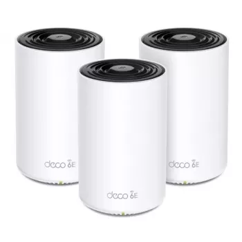 TP-Link Deco XE75 AXE5400 belaidžio tinklo maršrutizatorius, „Wi-Fi 6E“ sistema, trijų juostų 2.4/5/6 GHz, aprėptis iki 670 m², 3× LAN, 4 vidinės antenos