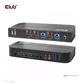 KVM jungiklis CLUB3D CSV-1382 Dual HDMI 4K 60Hz USB