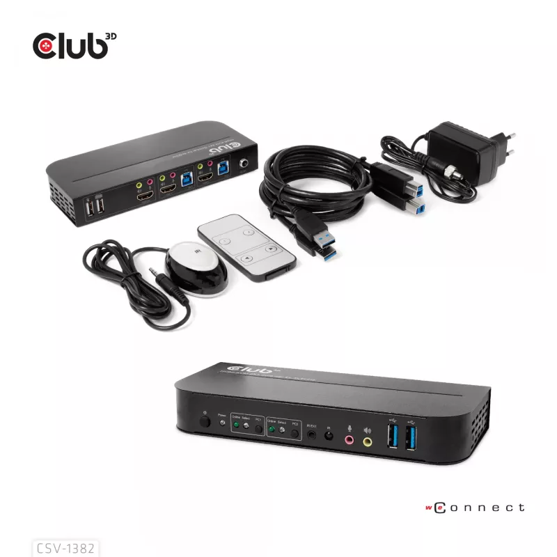 KVM jungiklis CLUB3D CSV-1382 Dual HDMI 4K 60Hz USB