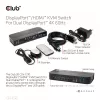 CLUB3D CSV-7210 DisplayPort/HDMI KVM jungiklis dviems kompiuteriams, 4K 60Hz