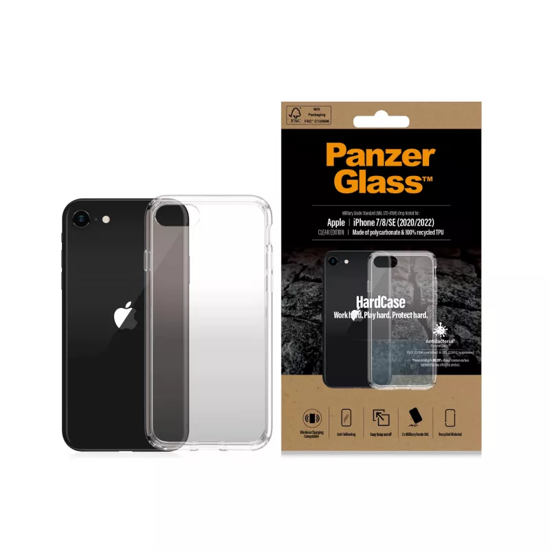 PanzerGlass® HardCase iPhone SE (2020/2022) | 7 | 8, Dėklas, Apple, Apple – iPhone SE 2022, Apple – iPhone SE 2020, Skaidrus